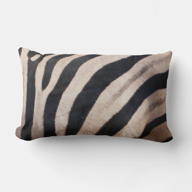 Zebra Stripes Black and White Lumbar Cushion (Front)