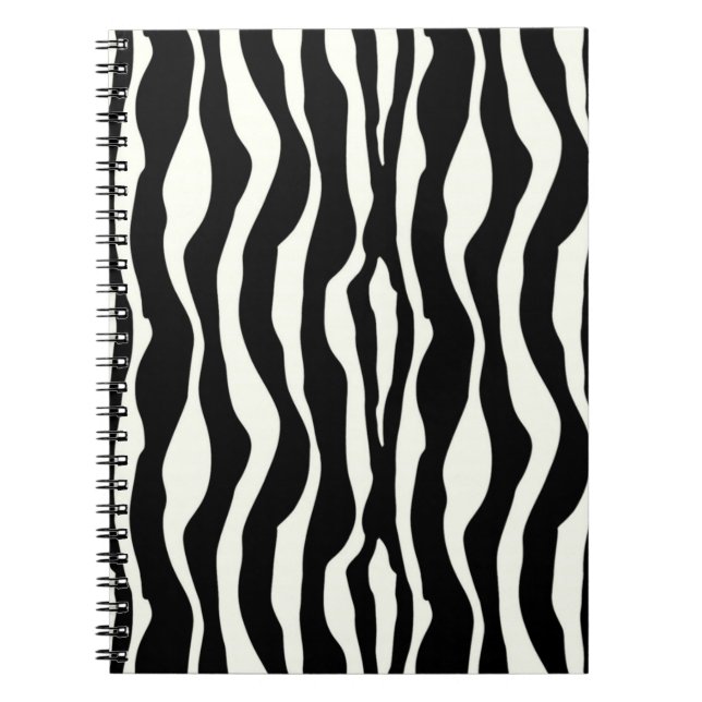 Zebra stripes - Black and White Spiral Notebook (Front)