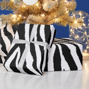 Zebra Stripes Black & White   Bold Safari Wrapping Paper