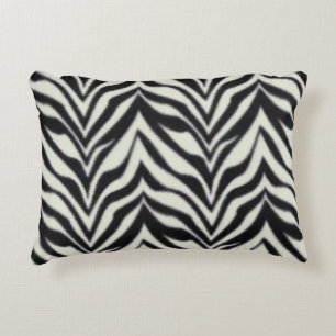 Zebra Stripes Black White Wild Safari Decorative Cushion