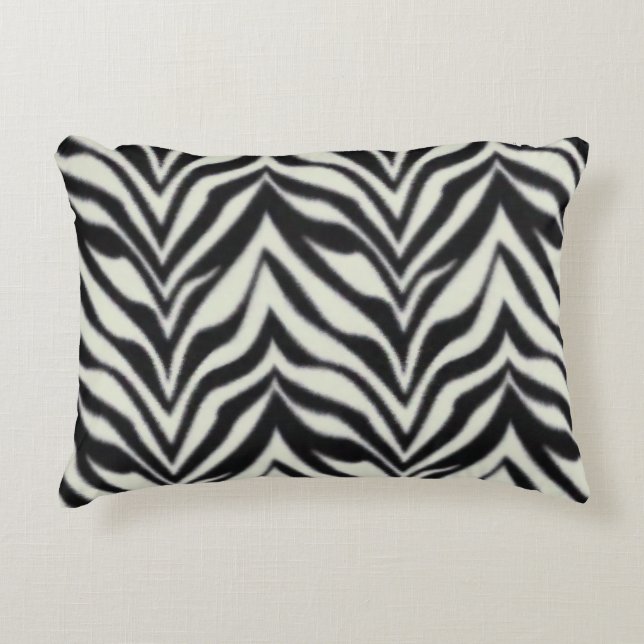 Zebra Stripes Black White Wild Safari  Decorative Cushion (Front)