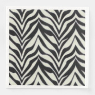 Zebra Stripes Black White Wild Safari Napkin