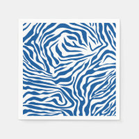 Zebra Stripes Blue And White Wild Animal Print