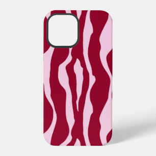 Zebra stripes - Burgundy and Pink iPhone 12 Pro Case
