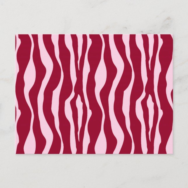 Zebra stripes - Burgundy and Pink Postcard (Front)