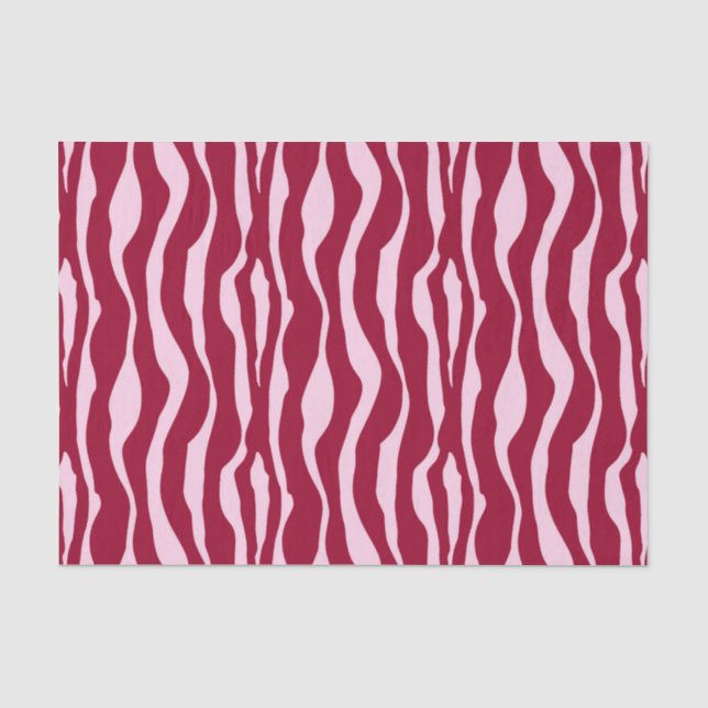 Zebra stripes - Burgundy and Pink Tissue Paper (Front)