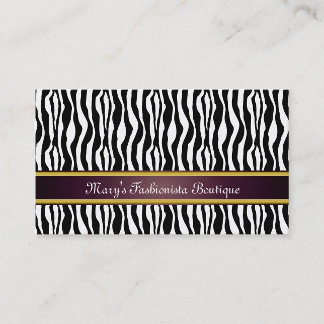 Zebra Stripes Business Card (Front)