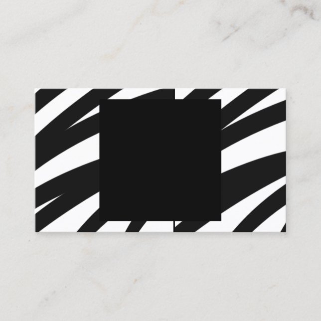 zebra stripes business card template bold design (Front)