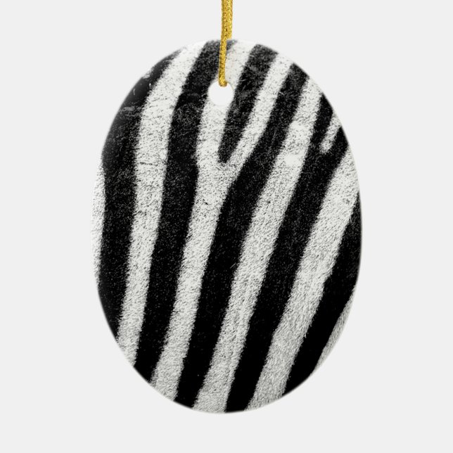 zebra Stripes Ceramic Tree Decoration (Front)