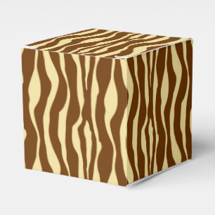 Zebra stripes - Chocolate Brown and Camel Tan Favour Box
