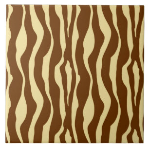 Zebra stripes - Chocolate Brown and Camel Tan Tile