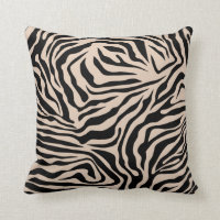 Zebra Stripes Cream Beige Black Wild Animal Print