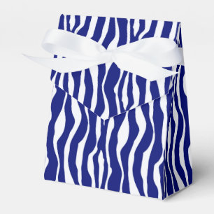 Zebra stripes - Dark Cobalt Blue and White Favour Box