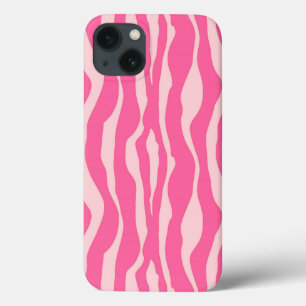 Zebra stripes - Fuchsia and light pink iPhone 13 Case