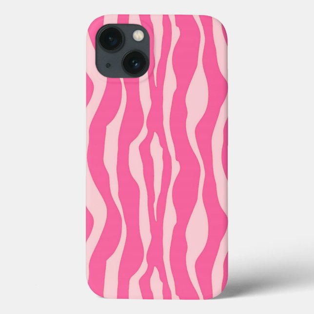 Zebra stripes - Fuchsia and light pink Case-Mate iPhone Case (Back)
