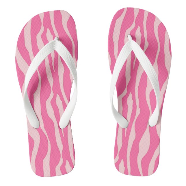 Zebra stripes - Fuchsia and light pink Jandals (Footbed)