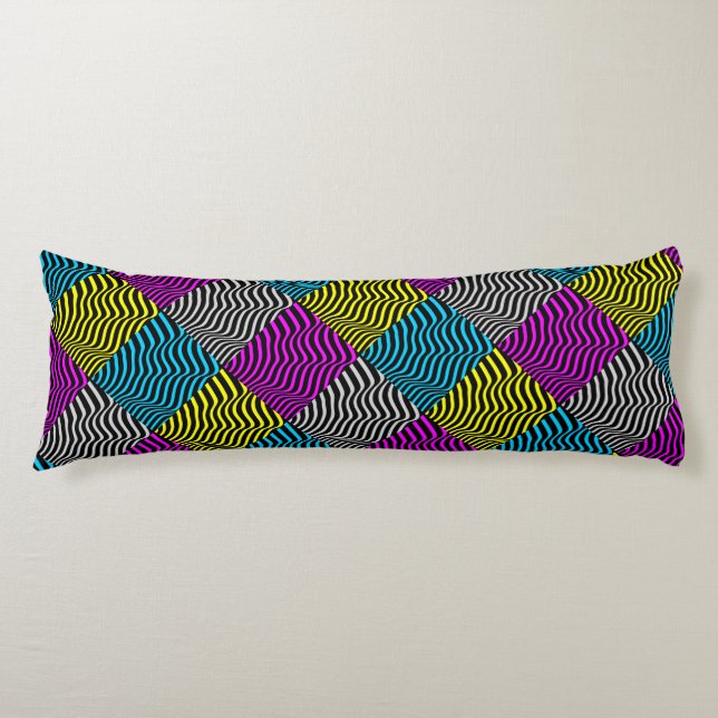 Zebra Stripes - Geometric Pattern Abstract Art 3D Body Cushion (Front)