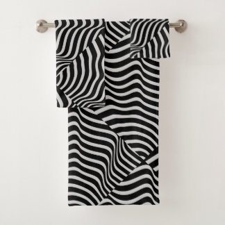 Zebra Stripes - Geometric Pattern Abstract Art Bath Towel Set