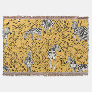 Zebra stripes: hand-drawn seamless background. throw blanket