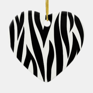 Zebra stripes - Heart Ornamnet Ceramic Tree Decoration