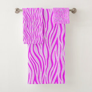Zebra Stripes in a Powder Pink Safari Print Bath Towel Set