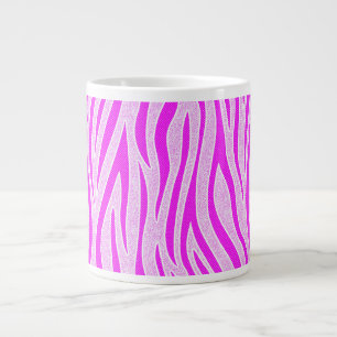 Zebra Stripes in a Powder Pink Safari Print Large Coffee Mug