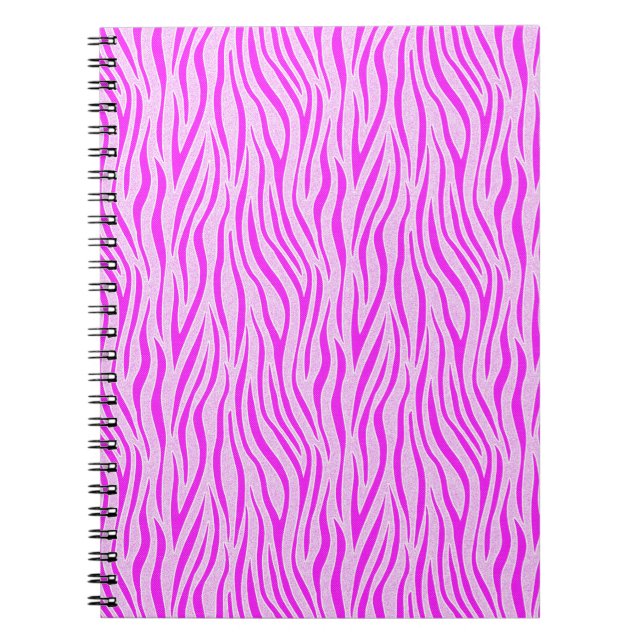 Zebra Stripes in a Powder Pink Safari Print Notebook (Front)
