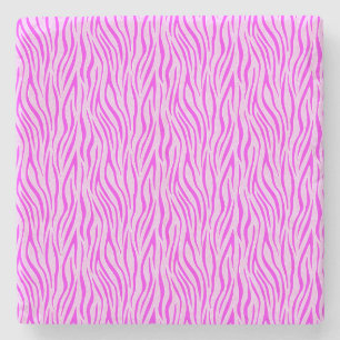 Zebra Stripes in a Powder Pink Safari Print Stone Coaster
