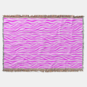 Zebra Stripes in a Powder Pink Safari Print Throw Blanket