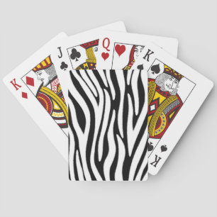 Zebra Stripes in Black and White Fur Effect Playing Cards