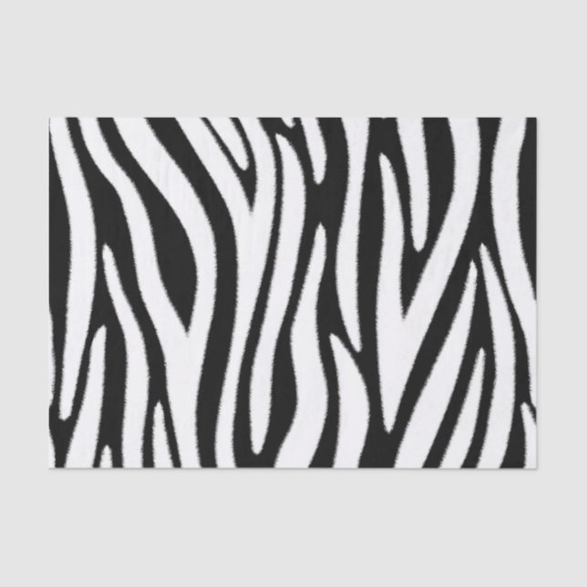 Zebra Stripes in Black and White Fur Effect Tissue Paper (Front)