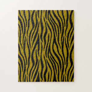 Zebra Stripes in Safari Black and Brown Jigsaw Puzzle