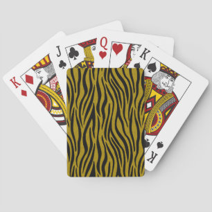 Zebra Stripes in Safari Black and Brown Playing Cards