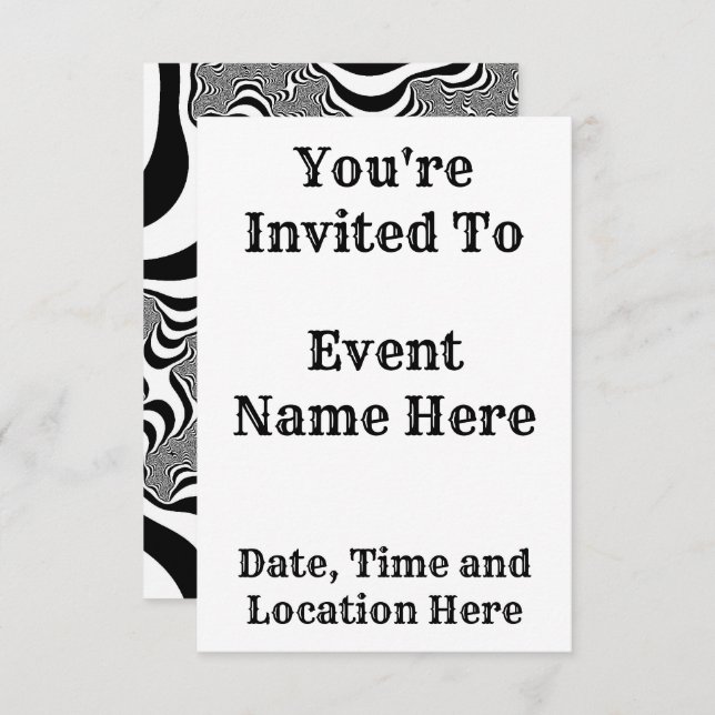 Zebra Stripes Invitation (Front/Back)
