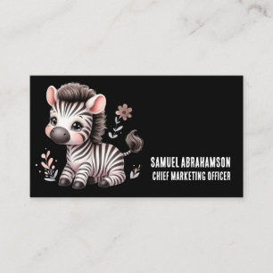 Zebra Stripes Kawaii Premier Business Card