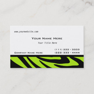Zebra Stripes Lime Green Business Card