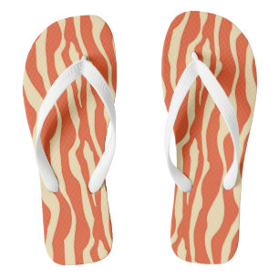 Zebra stripes - Mandarin and light orange Jandals