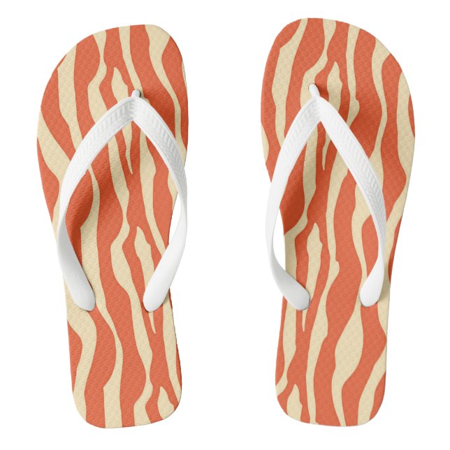 Zebra stripes - Mandarin and light orange Jandals (Footbed)