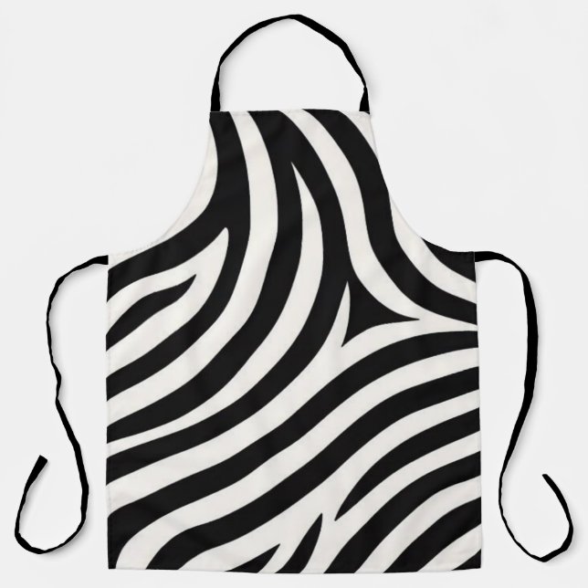 Zebra Stripes Modern Print  Apron (Front)