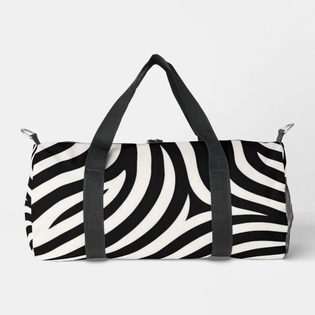 Zebra Stripes Modern Print  Duffle Bag (Front)