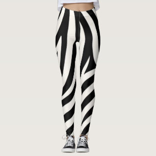 Zebra Stripes Modern Print Leggings