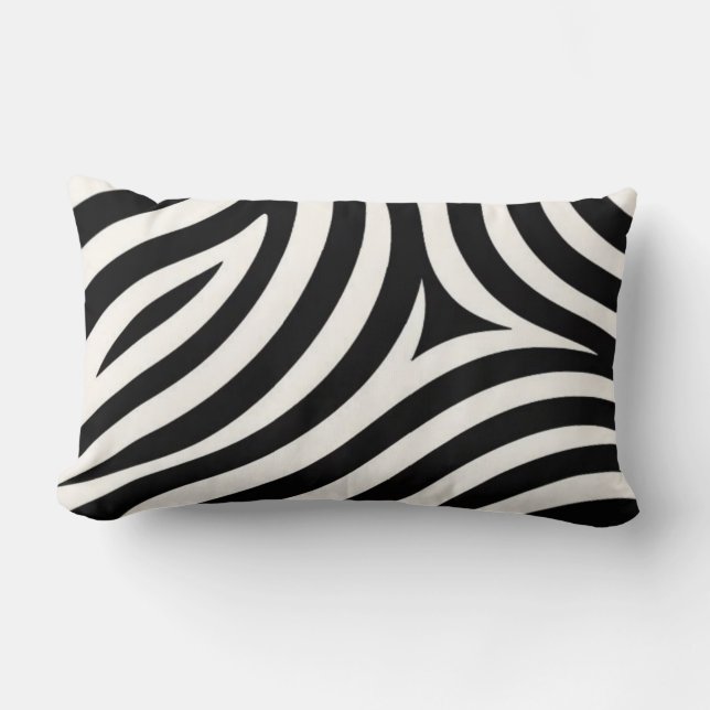 Zebra Stripes Modern Print  Lumbar Cushion (Front)