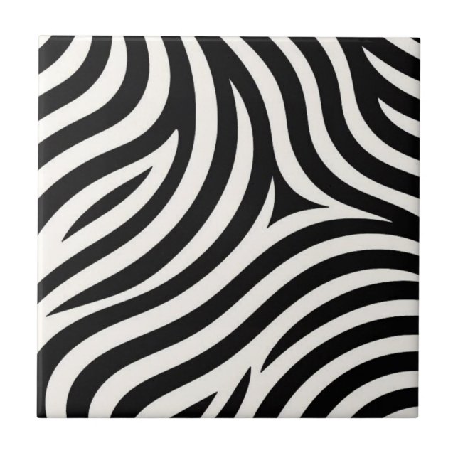 Zebra Stripes Modern Print  Tile (Front)