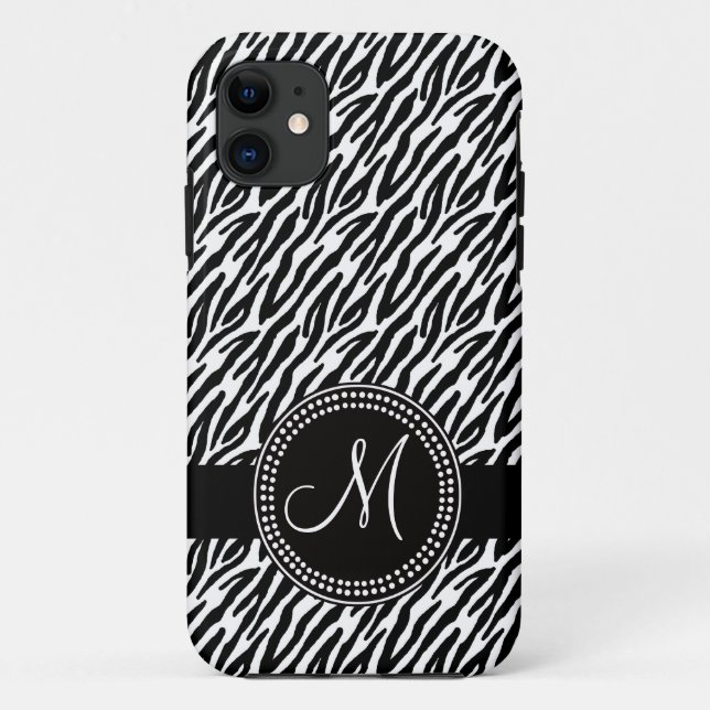 Zebra Stripes Monogram iPhone 5 Case-Mate Case (Back)