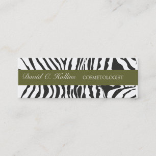 Zebra Stripes Optical Black White  Custom Mini Business Card