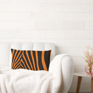 Zebra Stripes- Orange Lumbar Cushion