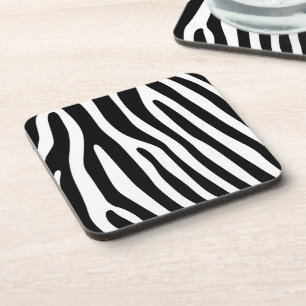 Zebra stripes pattern black & white + your ideas coaster