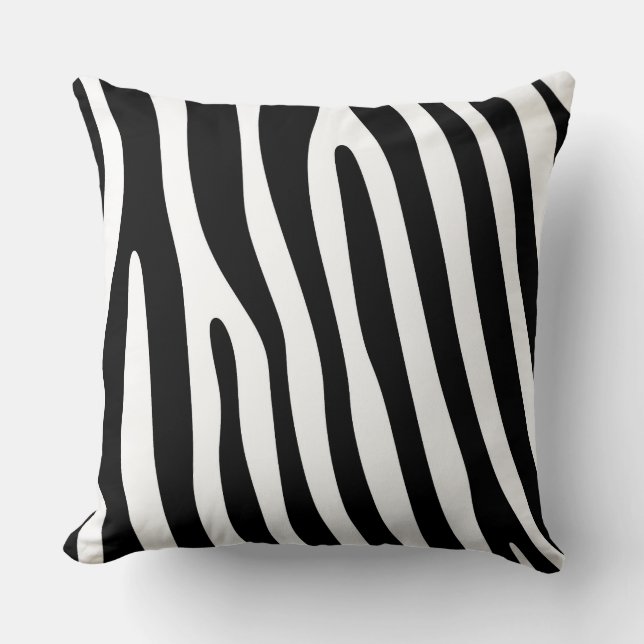 Zebra stripes pattern black & white + your ideas cushion (Front)
