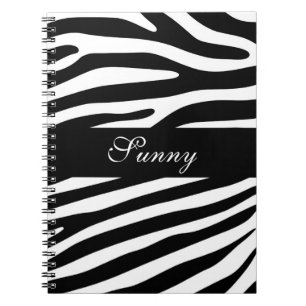 Zebra stripes pattern black & white + your ideas notebook