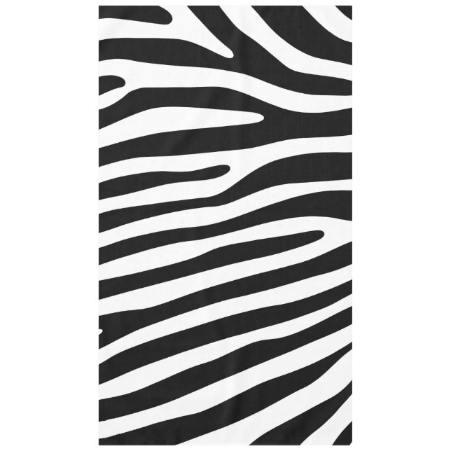 Zebra stripes pattern black & white + your ideas tablecloth (Front)